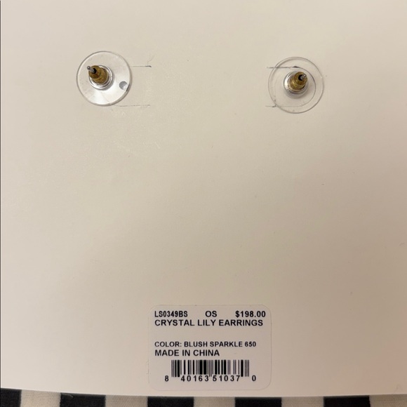 NWT Lele Sadoughi Crystal Lily Blush Floral Earrings - Picture 3 of 6